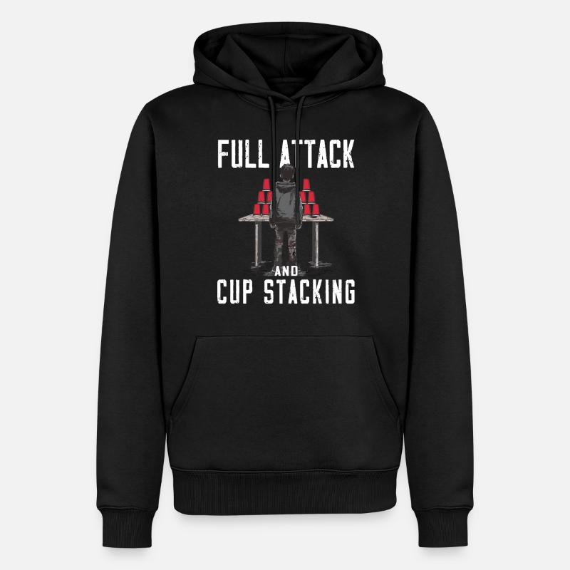 Empilage de gobelets Speed Stacker - Sweat à capuche Premium bio Homme - noir