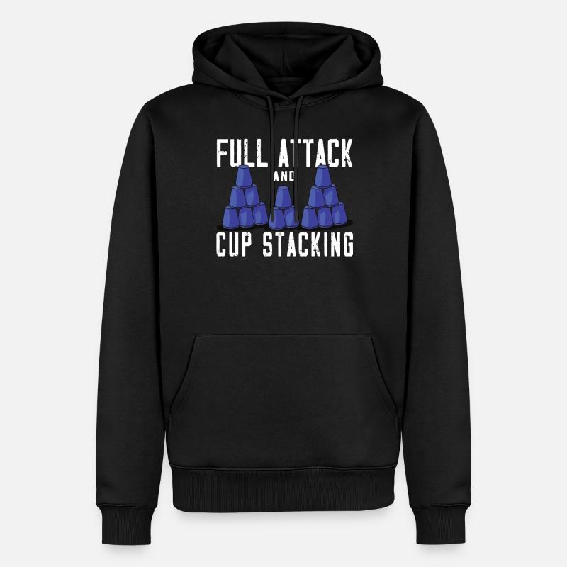 Stapeln Von Bechern Speed Stacker - Männer Premium Bio Hoodie - Schwarz