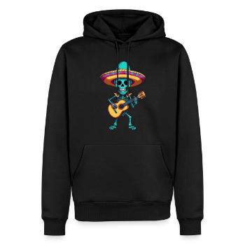 Mexikanischer Mariachi Skelett Gitarrist Fiesta - Männer Premium Bio Hoodie - Schwarz - Vorne - Nico (187cm)