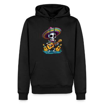 Skelett Mexikanischer Mariachi Gitarrenspieler - Männer Premium Bio Hoodie - Schwarz - Vorne - Nico (187cm)