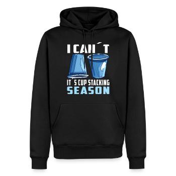 Empilage de gobelets Speed Stacker - Sweat à capuche Premium bio Homme - noir - Devant - Nico (187cm)
