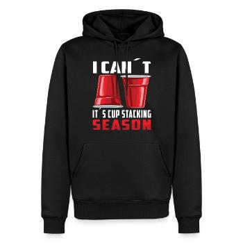 Empilage de gobelets Speed Stacker - Sweat à capuche Premium bio Homme - noir - Devant - Nico (187cm)