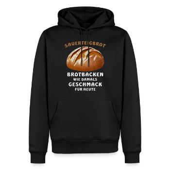 PAIN AU LEVAIN PAIN CUISSON COMME À L’ÉPOQUE GOÛT - Sweat à capuche Premium bio Homme - noir - Devant - Nico (187cm)