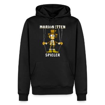 JOUEURS DE MARIONNETTE - Sweat à capuche Premium bio Homme - noir - Devant - Nico (187cm)
