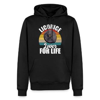 Cadeaux de réglisse - Sweat à capuche Premium bio Homme - noir - Devant - Nico (187cm)