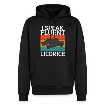 Cadeaux de réglisse - Sweat à capuche Premium bio Homme - noir - Devant - Nico (187cm)