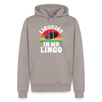Cadeaux de réglisse - Sweat à capuche Premium bio Homme - taupe - Devant - Nico (187cm)
