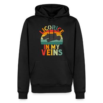 Cadeaux de réglisse - Sweat à capuche Premium bio Homme - noir - Devant - Nico (187cm)
