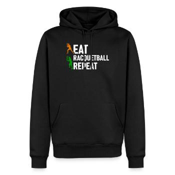 Manger Racquetball Repeat - Racquetball - Sweat à capuche Premium bio Homme - noir - Devant - Nico (187cm)