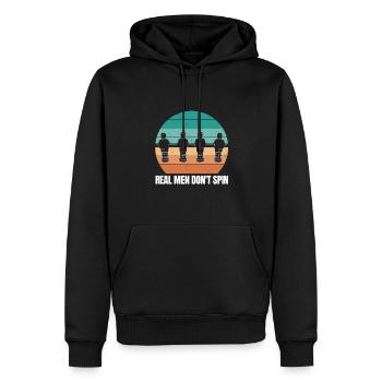Fußball - real men dont spin - Männer Premium Bio Hoodie - Schwarz - Vorne - Nico (187cm)