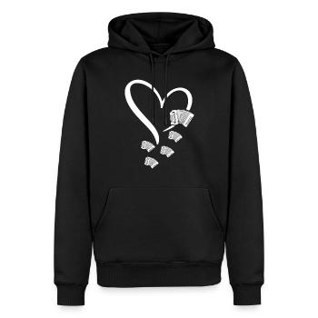 Accordéon Coeur Accordéoniste Accordéon Musique - Sweat à capuche Premium bio Homme - noir - Devant - Nico (187cm)