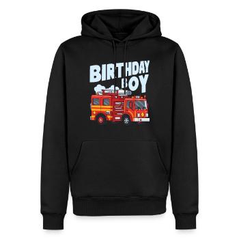 Garçon D’anniversaire Pompier Garçon D’anniversaire - Sweat à capuche Premium bio Homme - noir - Devant - Nico (187cm)