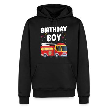 Garçon D’anniversaire Pompier Garçon D’anniversaire - Sweat à capuche Premium bio Homme - noir - Devant - Nico (187cm)