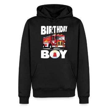 Garçon D’anniversaire Pompier Garçon D’anniversaire - Sweat à capuche Premium bio Homme - noir - Devant - Nico (187cm)