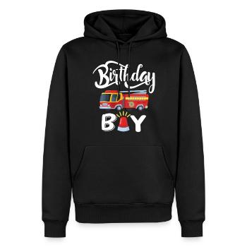Garçon D’anniversaire Pompier Garçon D’anniversaire - Sweat à capuche Premium bio Homme - noir - Devant - Nico (187cm)