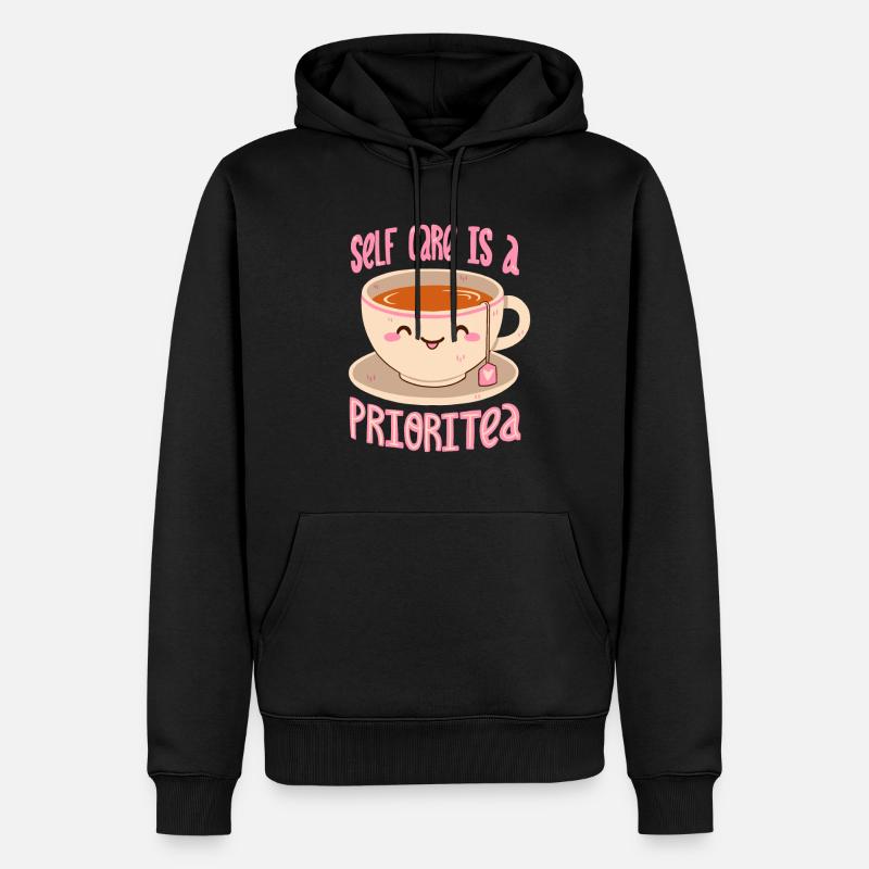 Self Care & Tee - Männer Premium Bio Hoodie - Schwarz
