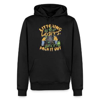 Les écologistes recyclent - Sweat à capuche Premium bio Homme - noir - Devant - Nico (187cm)