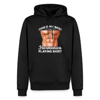 This Is My Best Harmonica Player Shirt Harmonica M - Männer Premium Bio Hoodie - Schwarz - Vorne - Nico (187cm)