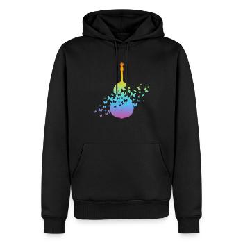 Double Bass Instrument With Butterflies - Männer Premium Bio Hoodie - Schwarz - Vorne - Nico (187cm)