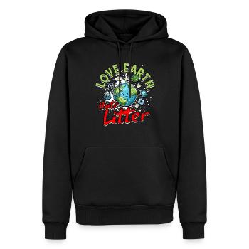 Protection de l’environnement Environnementaliste Amour Terre Haine Litière - Sweat à capuche Premium bio Homme - noir - Devant - Nico (187cm)