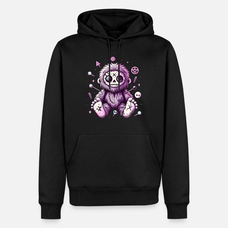 Kawaii Pastel Goth Bigfoot - Sweat à capuche Premium bio Homme - noir