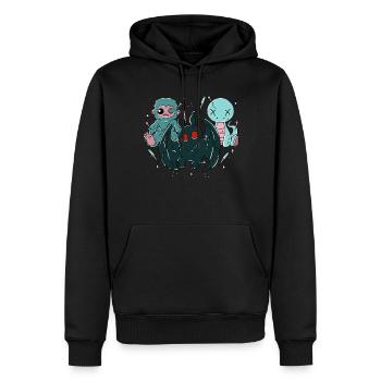 Kawaii Pastel Goth Cryptids - Männer Premium Bio Hoodie - Schwarz - Vorne - Nico (187cm)