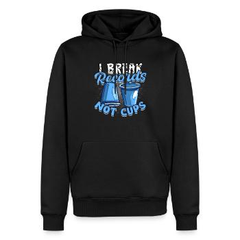 Cup Stacking I Break Records Not Cups - Männer Premium Bio Hoodie - Schwarz - Vorne - Nico (187cm)