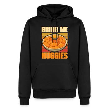 Croquettes de poulet Drôle Amateur de pépites de restauration rapide - Sweat à capuche Premium bio Homme - noir - Devant - Nico (187cm)