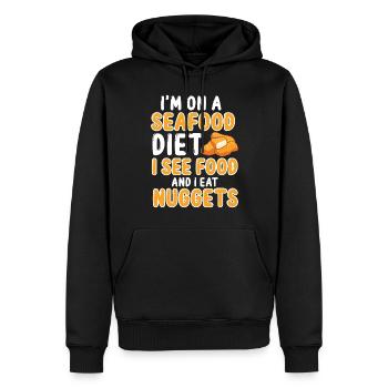 Croquettes de poulet Drôle Amateur de pépites de restauration rapide - Sweat à capuche Premium bio Homme - noir - Devant - Nico (187cm)
