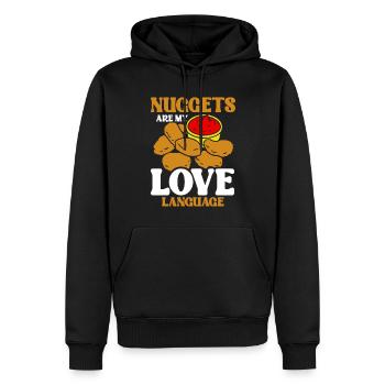 Croquettes de poulet Drôle Amateur de pépites de restauration rapide - Sweat à capuche Premium bio Homme - noir - Devant - Nico (187cm)
