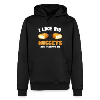 Croquettes de poulet Drôle Amateur de pépites de restauration rapide - Sweat à capuche Premium bio Homme - noir - Devant - Nico (187cm)