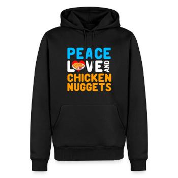 Croquettes de poulet Drôle Amateur de pépites de restauration rapide - Sweat à capuche Premium bio Homme - noir - Devant - Nico (187cm)