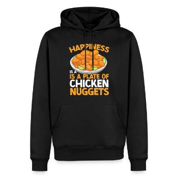 Croquettes de poulet Drôle Amateur de pépites de restauration rapide - Sweat à capuche Premium bio Homme - noir - Devant - Nico (187cm)