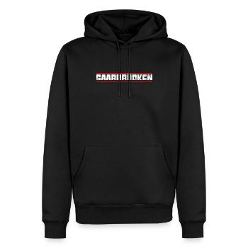 Sarrebruck - Sweat à capuche Premium bio Homme - noir - Devant - Nico (187cm)