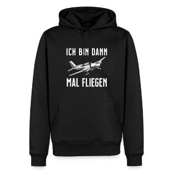 Airplane Tshirt Men's Helicopter Pilot Airplane - Men’s Premium Organic Hoodie - black - Front - Nico (187cm)