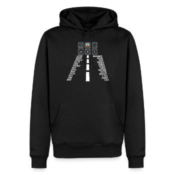 Airplane Tshirt Men's Helicopter Pilot Airplane - Men’s Premium Organic Hoodie - black - Front - Nico (187cm)