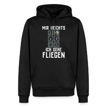 Airplane Tshirt Men's Helicopter Pilot Airplane - Men’s Premium Organic Hoodie - black - Front - Nico (187cm)