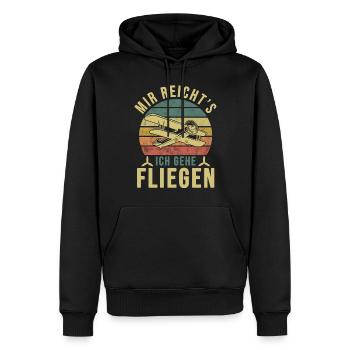 Airplane Tshirt Men's Helicopter Pilot Airplane - Men’s Premium Organic Hoodie - black - Front - Nico (187cm)