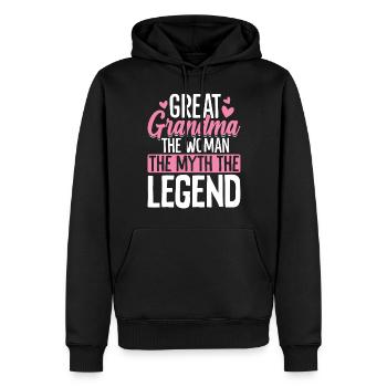 Grandma The Woman The Myth The Legend Gigi Great - Men’s Premium Organic Hoodie - black - Front - Nico (187cm)