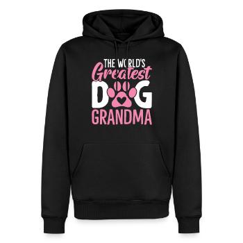 Die größte Hundeoma der Welt Pawma Lustiger Pelz - Männer Premium Bio Hoodie - Schwarz - Vorne - Nico (187cm)