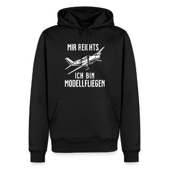 Airplane Tshirt Men's Helicopter Pilot Airplane - Men’s Premium Organic Hoodie - black - Front - Nico (187cm)