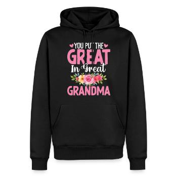 Vous mettez le grand dans l’arrière-grand-mère drôle - Sweat à capuche Premium bio Homme - noir - Devant - Nico (187cm)