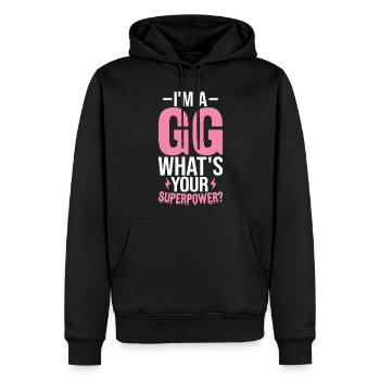 Ich bin ein GG Was ist deine Superkraft Lustig Gigi Großartig - Männer Premium Bio Hoodie - Schwarz - Vorne - Nico (187cm)