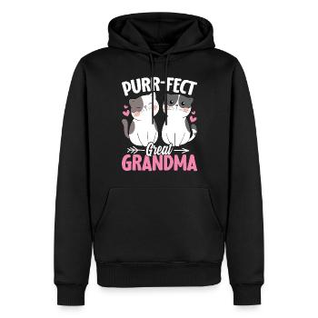 Purrfect Katze Oma Kätzchen Lustige Uroma - Männer Premium Bio Hoodie - Schwarz - Vorne - Nico (187cm)