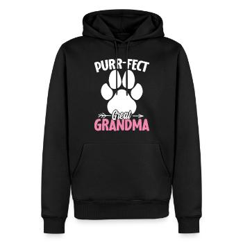 Purrfect Katze Oma Kätzchen Lustige Urgroßmutter - Männer Premium Bio Hoodie - Schwarz - Vorne - Nico (187cm)