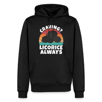 Cadeaux de réglisse - Sweat à capuche Premium bio Homme - noir - Devant - Nico (187cm)