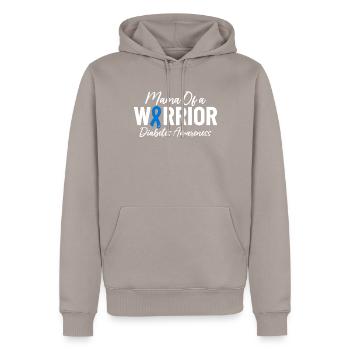 Mama Of A Warrior Blue Ribbon Juvenile Diabetes - Men’s Premium Organic Hoodie - taupe - Front - Nico (187cm)
