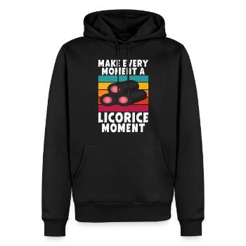 Cadeaux de réglisse - Sweat à capuche Premium bio Homme - noir - Devant - Nico (187cm)