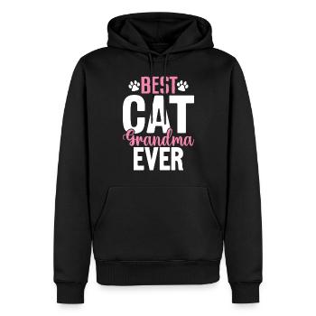 Meilleur chat grand-mère jamais fourrure grand-mère drôle chaton - Sweat à capuche Premium bio Homme - noir - Devant - Nico (187cm)
