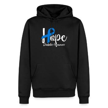 Lustige Diabetiker Nutzlose Bauchspeicheldrüse Blaues Band T1D - Männer Premium Bio Hoodie - Schwarz - Vorne - Nico (187cm)